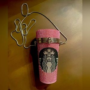 NEW IN BOX Starbucks themed Crystal embellished crossbody bag.